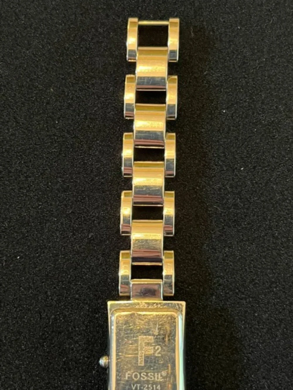 FOSSIL | F2 Vintage Silver-Tone Bracelet Watch Sporty Classic-EUC-NEW Battery